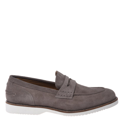Blue suede loafer