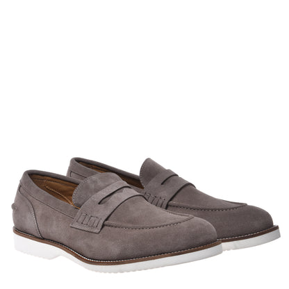 Blue suede loafer