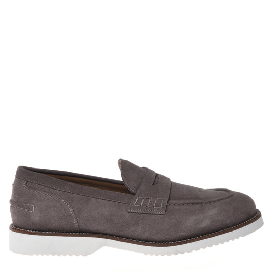 Taupe suede loafer