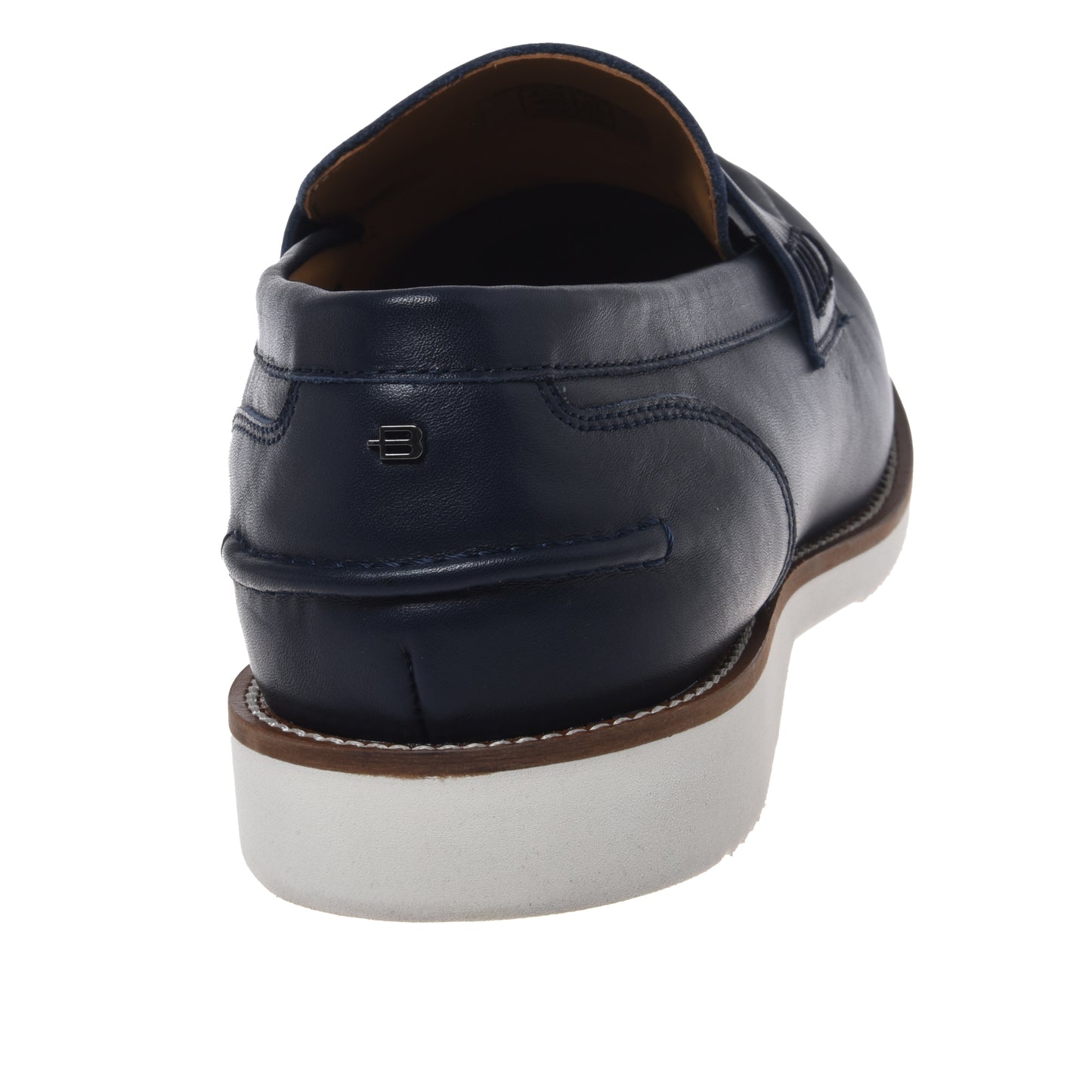 Blue leather moccasin