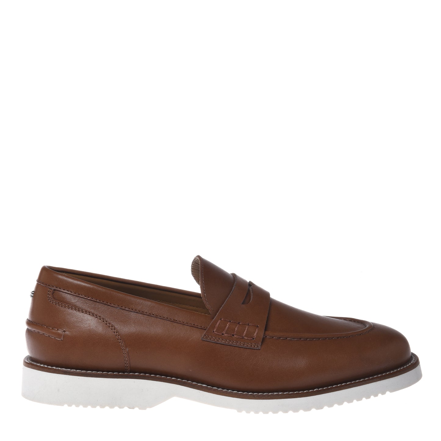 Brown leather moccasin