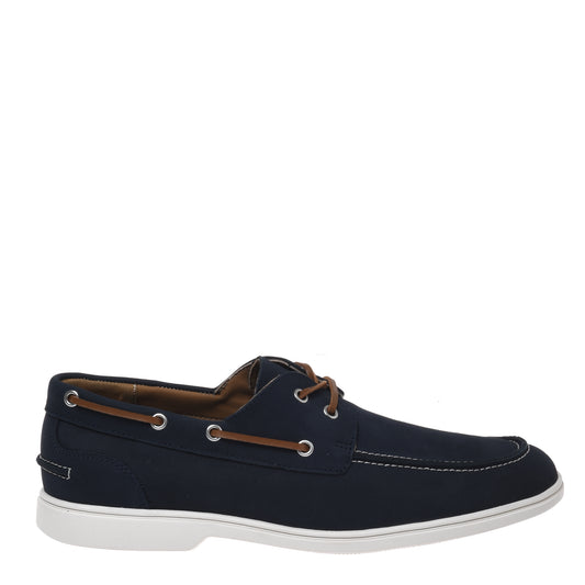 Chaussure à lacets en nubuck bleu
