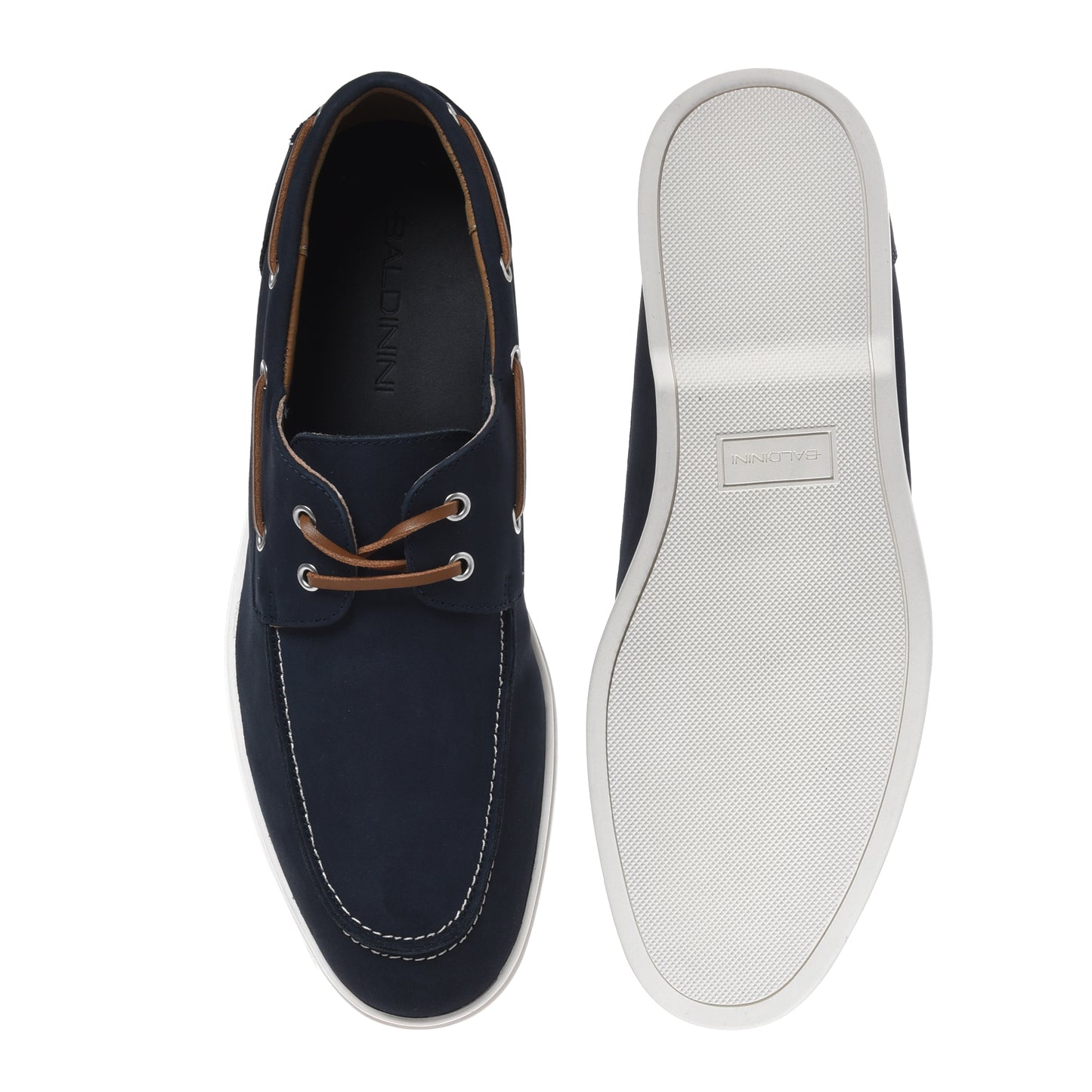 Chaussure à lacets en nubuck bleu