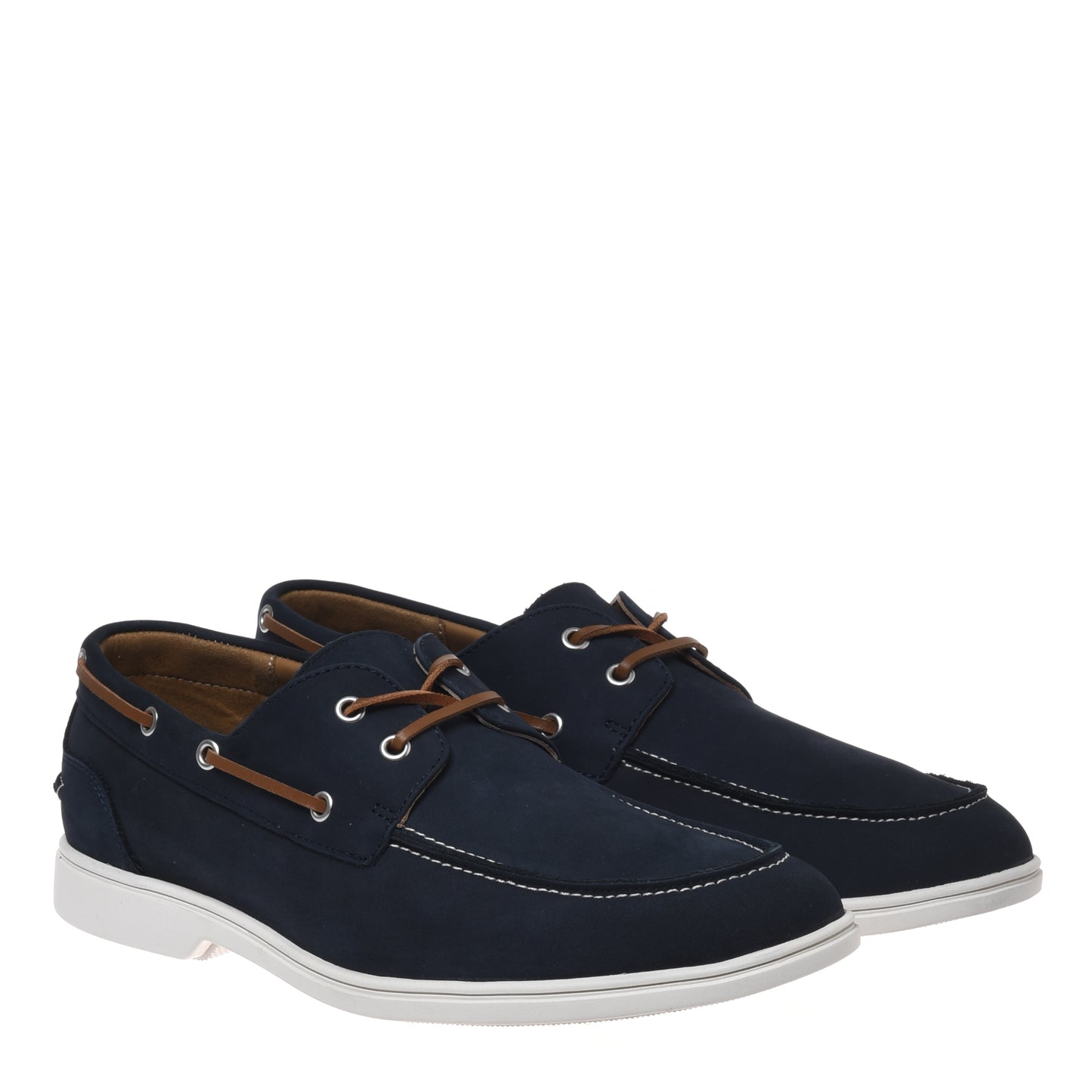 Chaussure à lacets en nubuck bleu