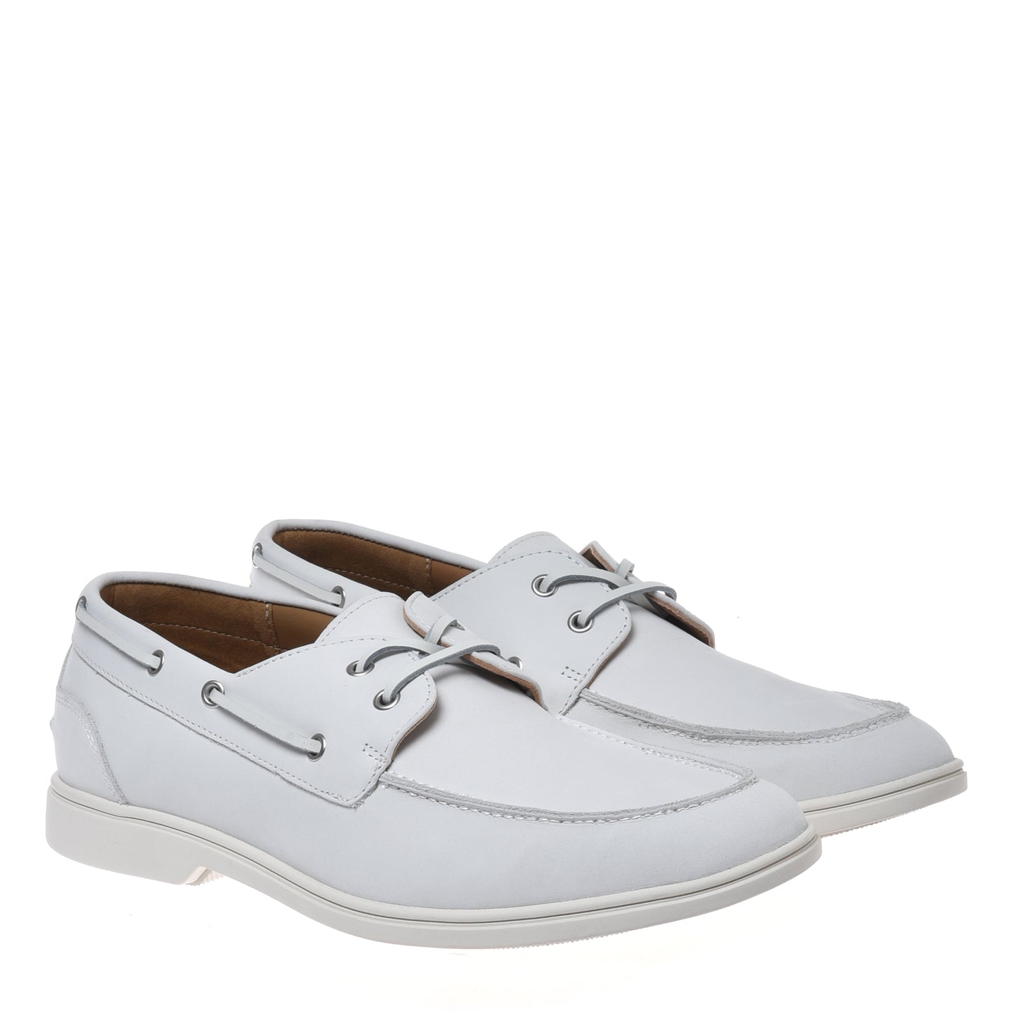 Chaussure à lacets en nubuck blanc