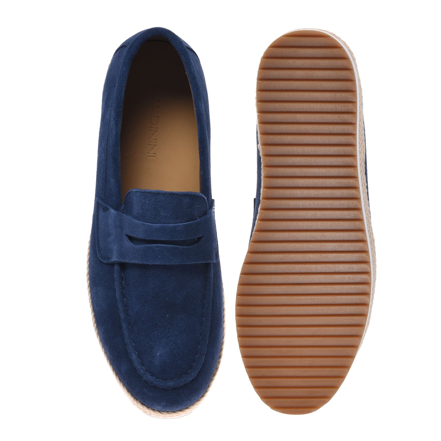 Blue suede loafer