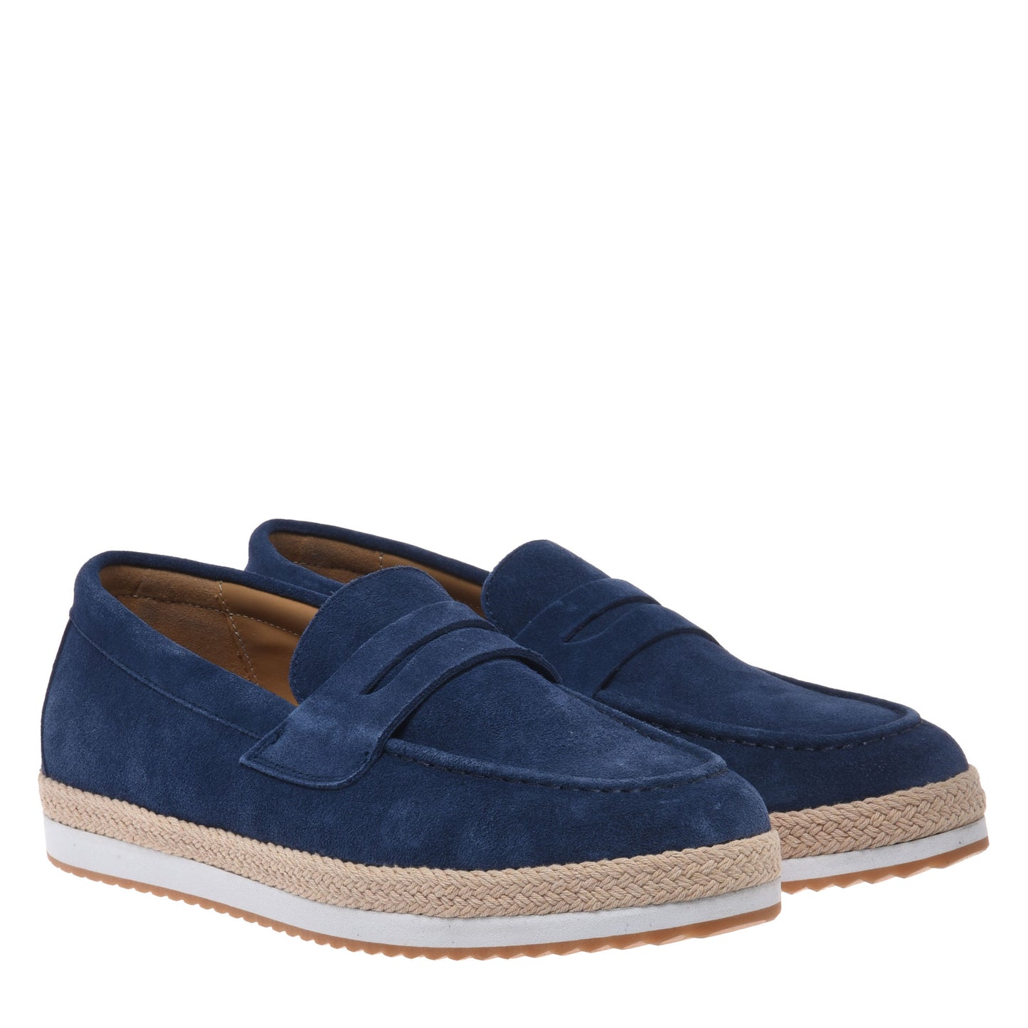 Blue suede loafer
