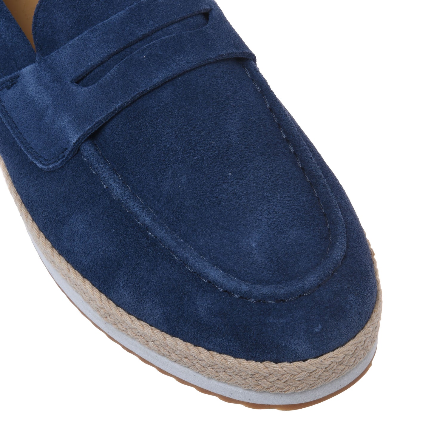 Blue suede loafer