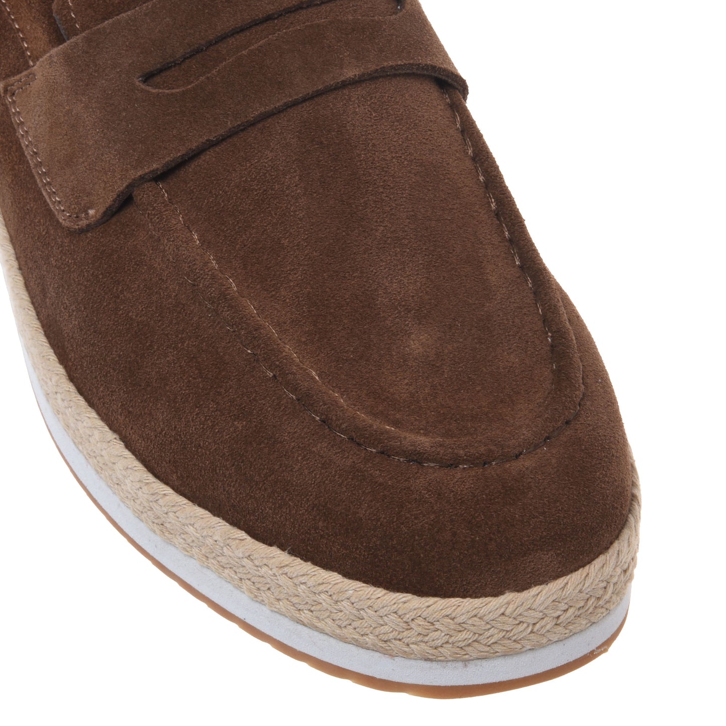 Brown suede leather loafer