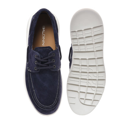 Blue suede leather loafer