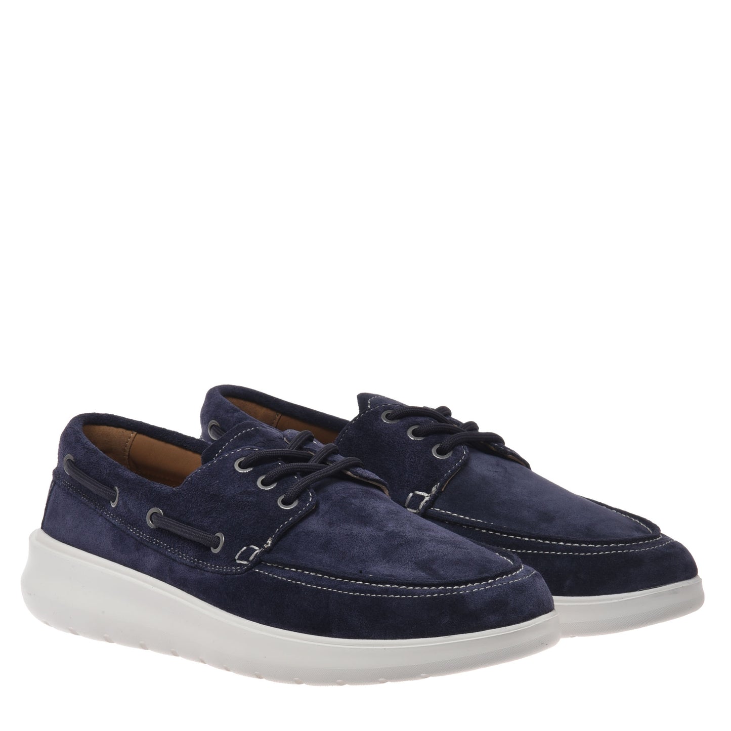 Blue suede leather loafer