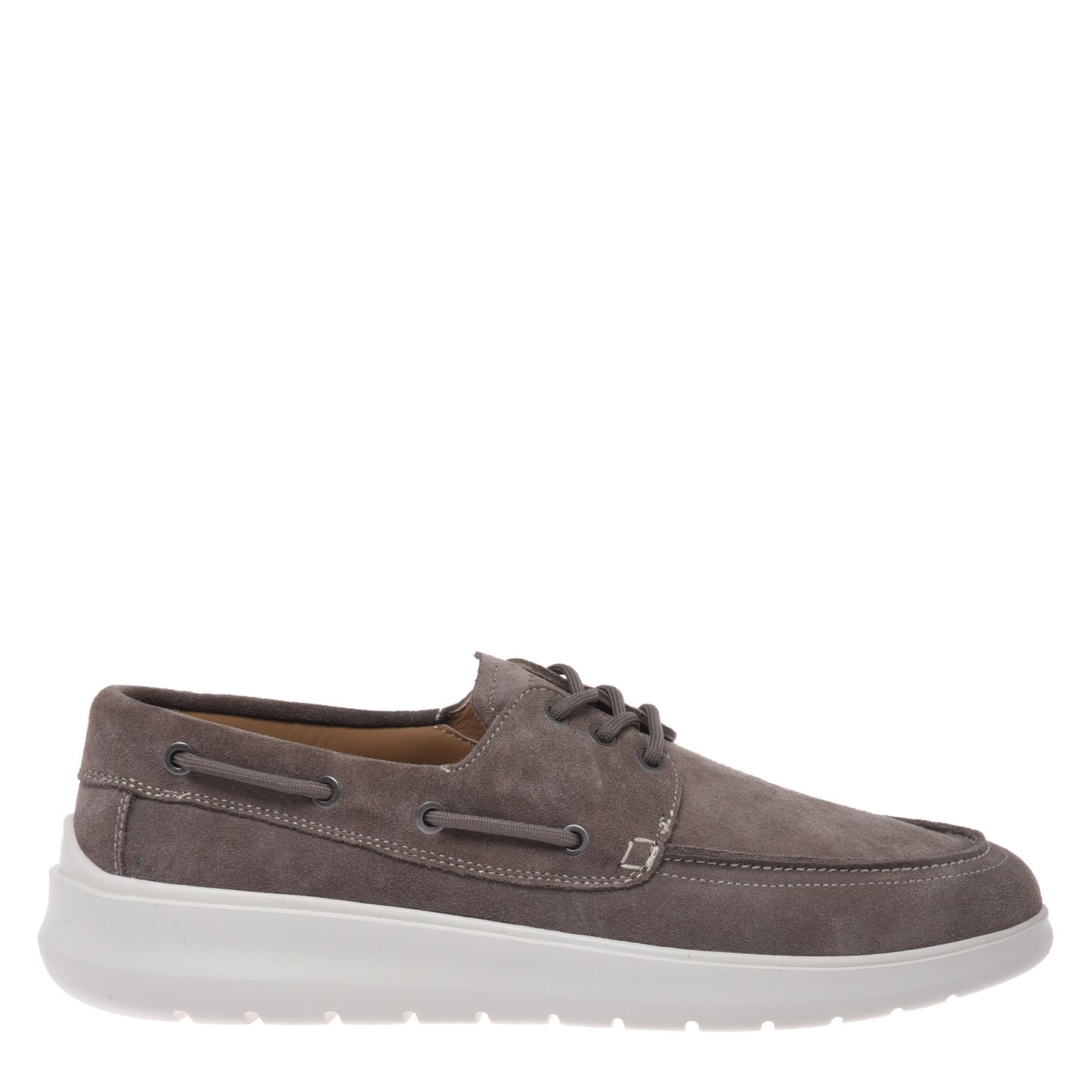 Mocassin en cuir daim taupe