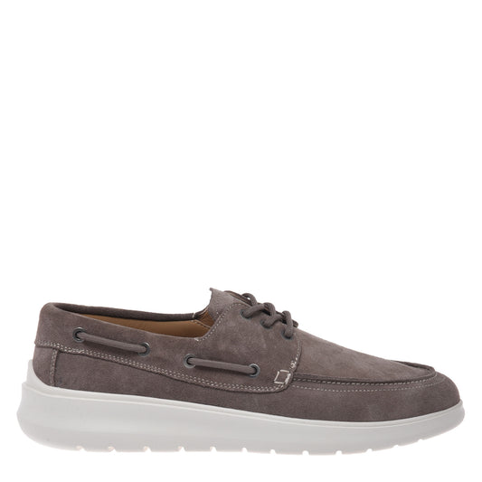 Taupe suede leather loafer