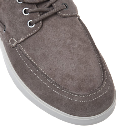 Mocassin en cuir daim taupe