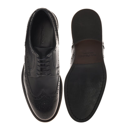 Blue leather lace-up shoe