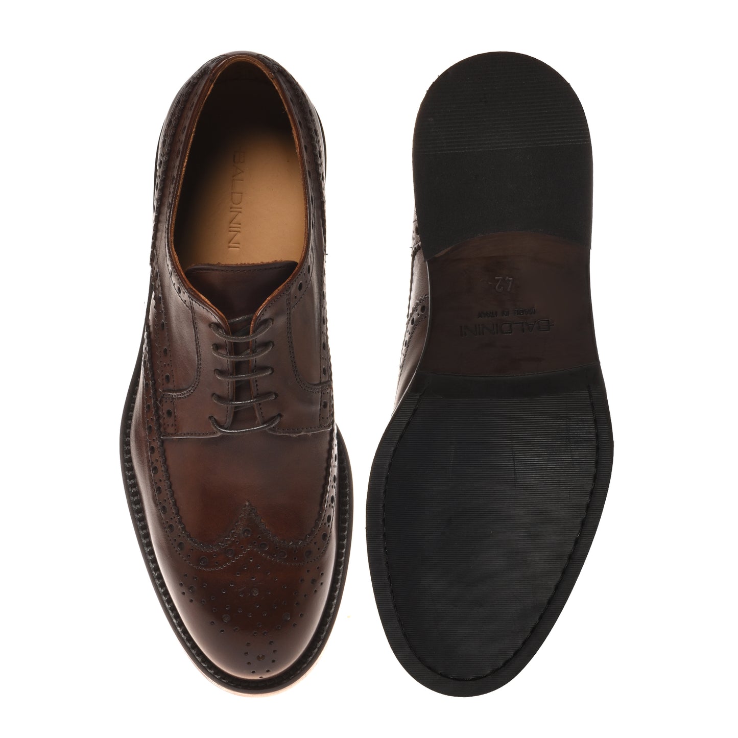 Dark brown leather lace-up shoe