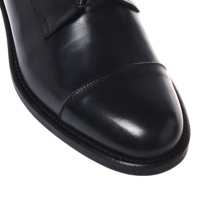 Black leather lace-up shoe