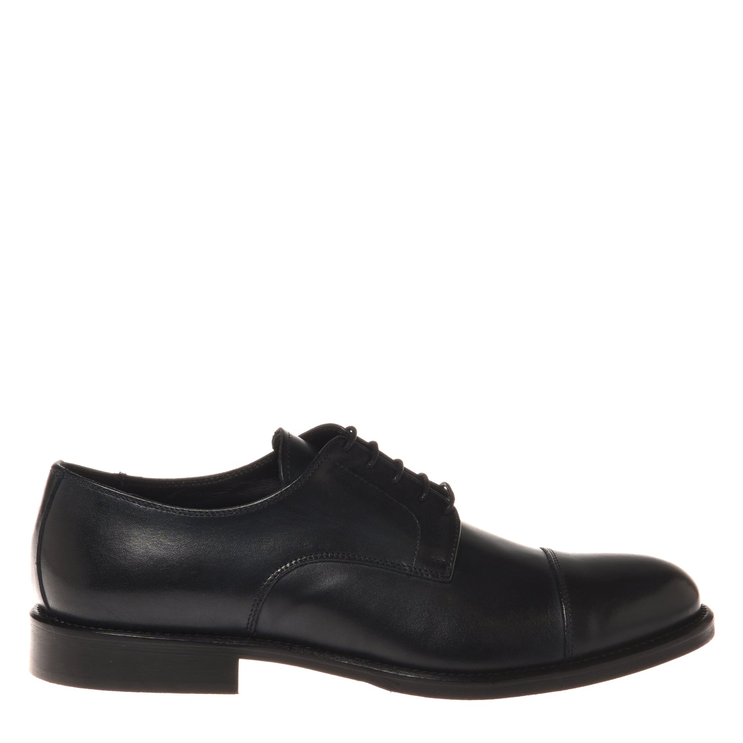 Blue leather lace-up shoe