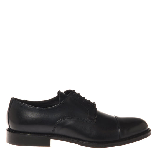 Blue leather lace-up shoe