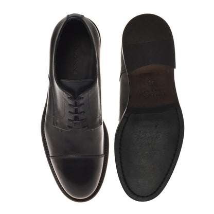 Blue leather lace-up shoe