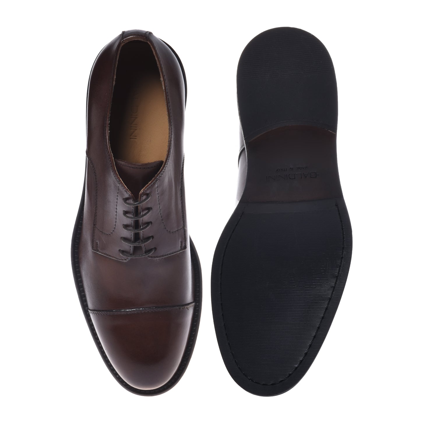Dark brown leather lace-up shoe