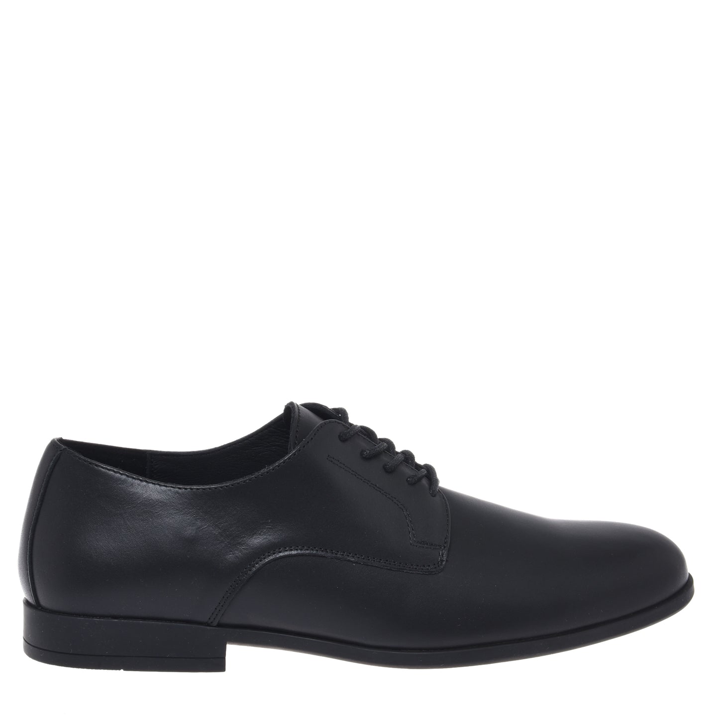 Derby lace-up en cuir noir