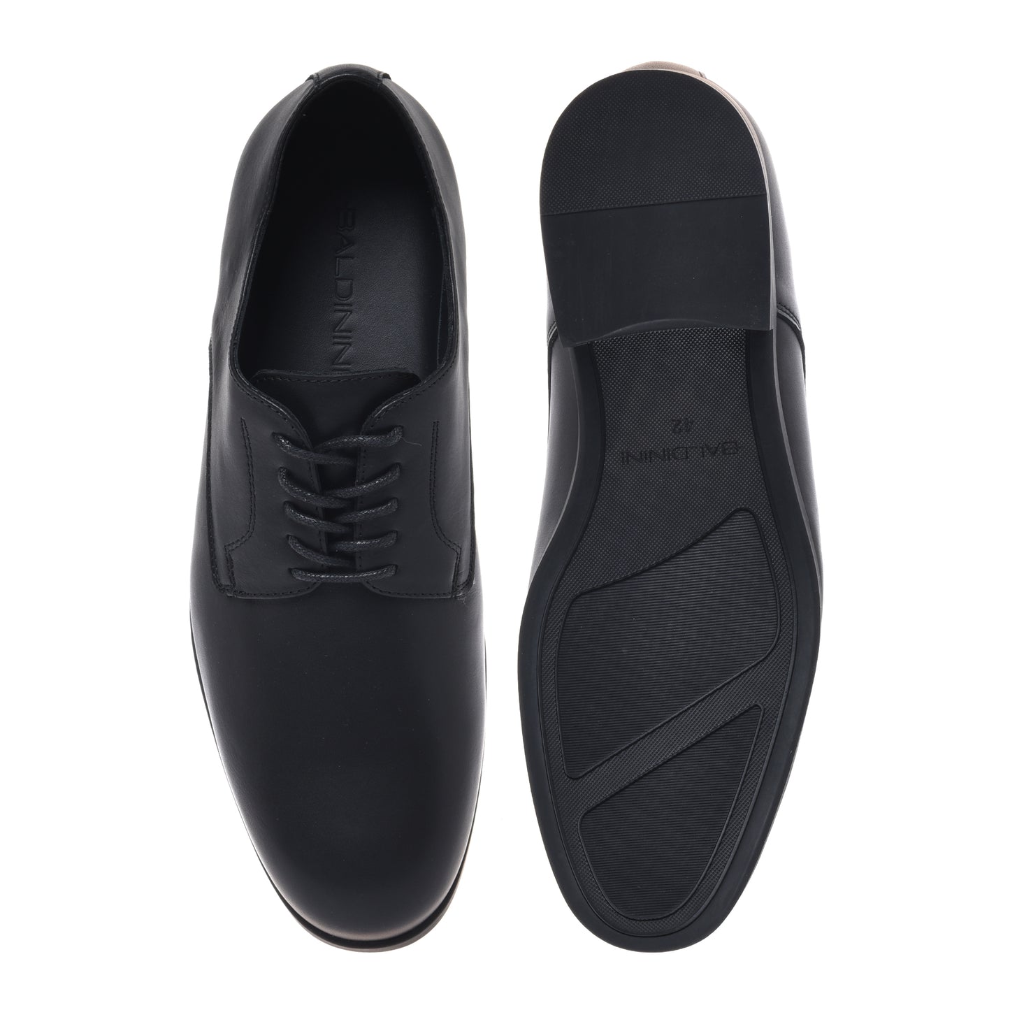 Derby lace-up en cuir noir