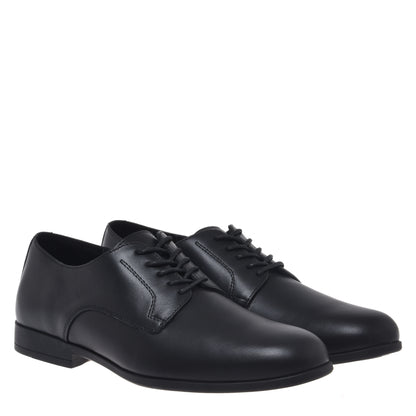 Derby lace-up en cuir noir