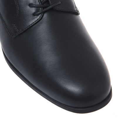 Derby lace-up en cuir noir