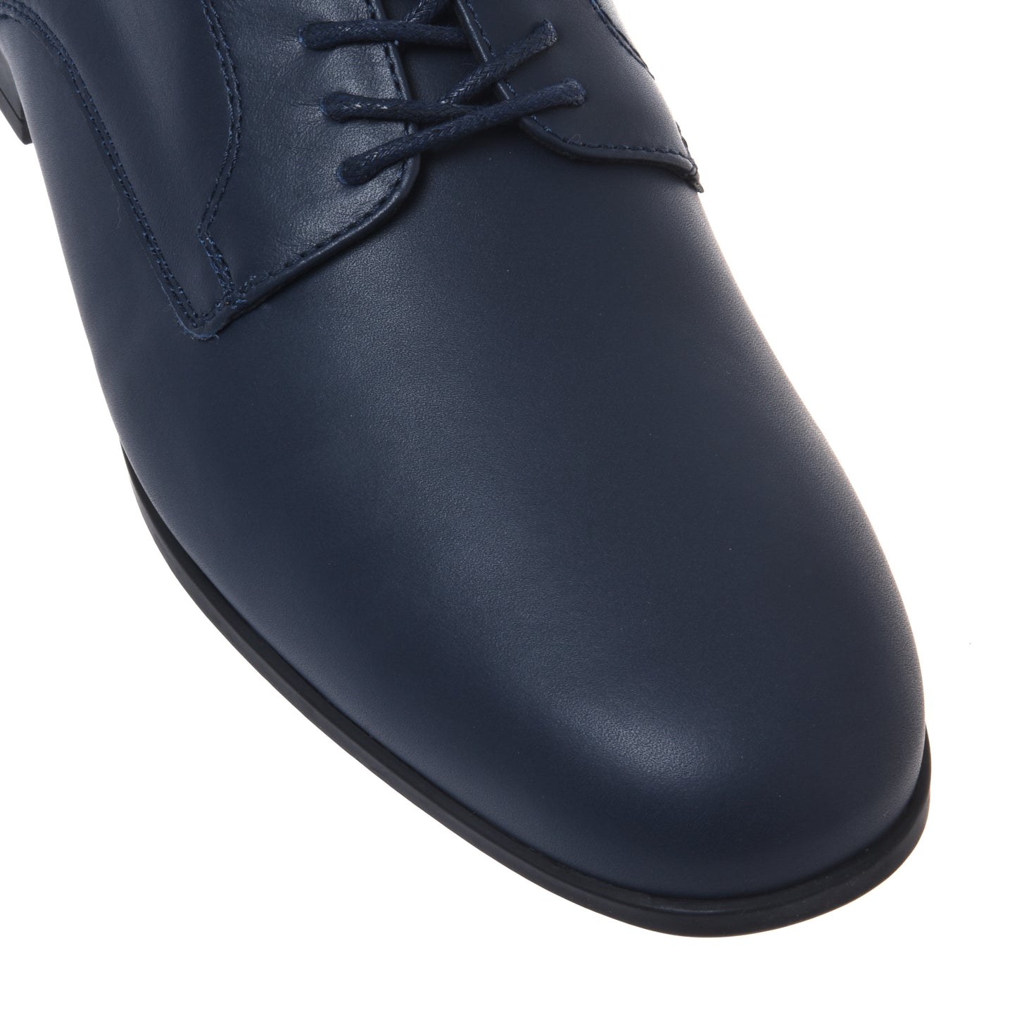 Blue leather lace-up derby shoes