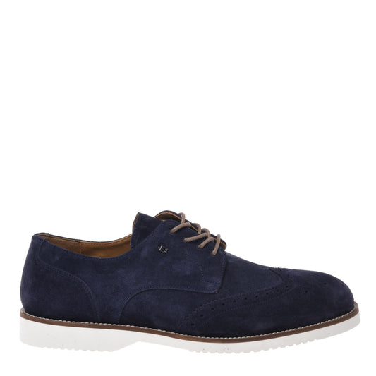 Blue suede Derby lace-ups