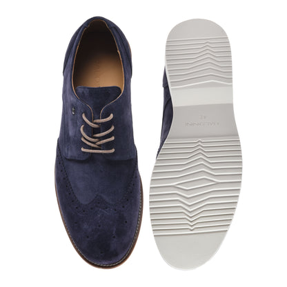 Blue suede Derby lace-ups