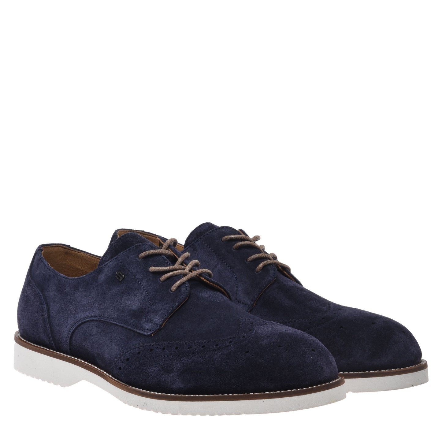 Blue suede Derby lace-ups