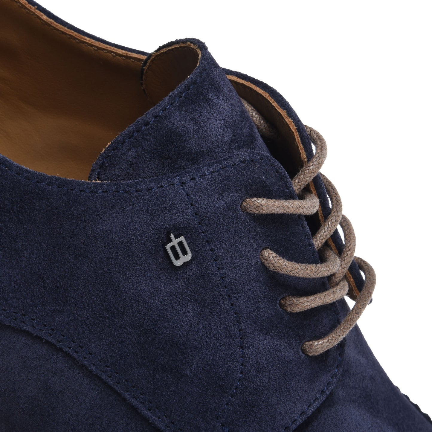 Blue suede Derby lace-ups