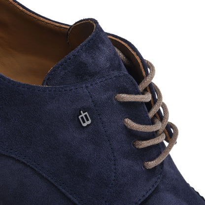 Blue suede Derby lace-ups
