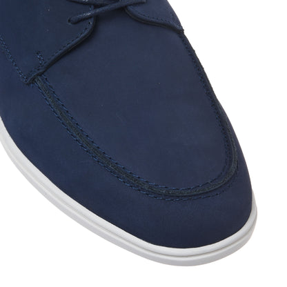 Blue nubuck lace-up Derby shoes