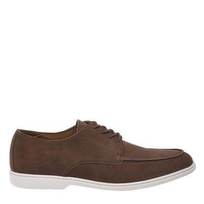 Dark brown nubuck lace-up Derby