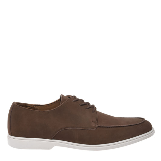 Dark brown nubuck lace-up Derby