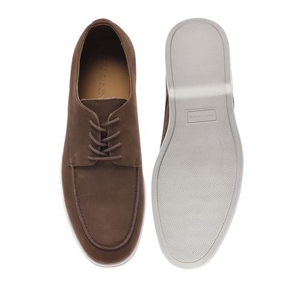 Dark brown nubuck lace-up Derby