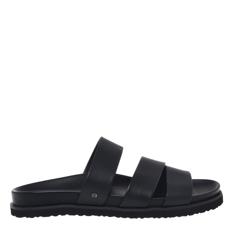 Mule en cuir noir