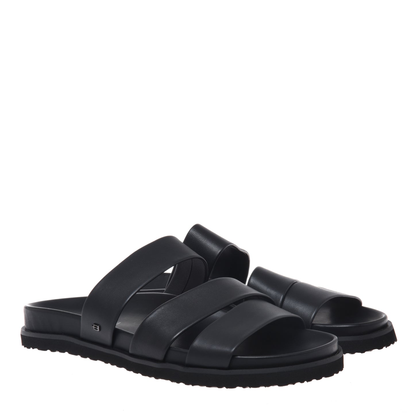 Mule en cuir noir