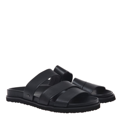 Mule en cuir noir