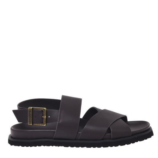 Sandale en cuir marron foncé