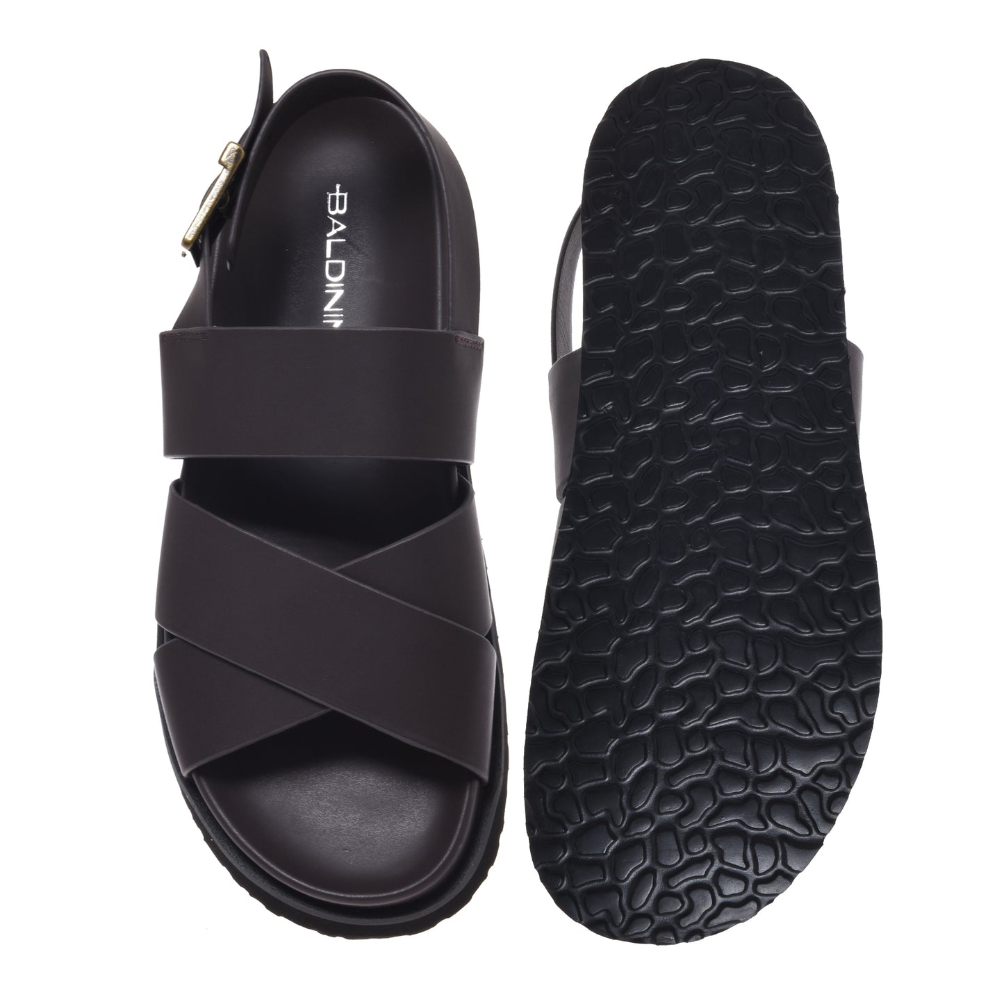 Sandale en cuir marron foncé