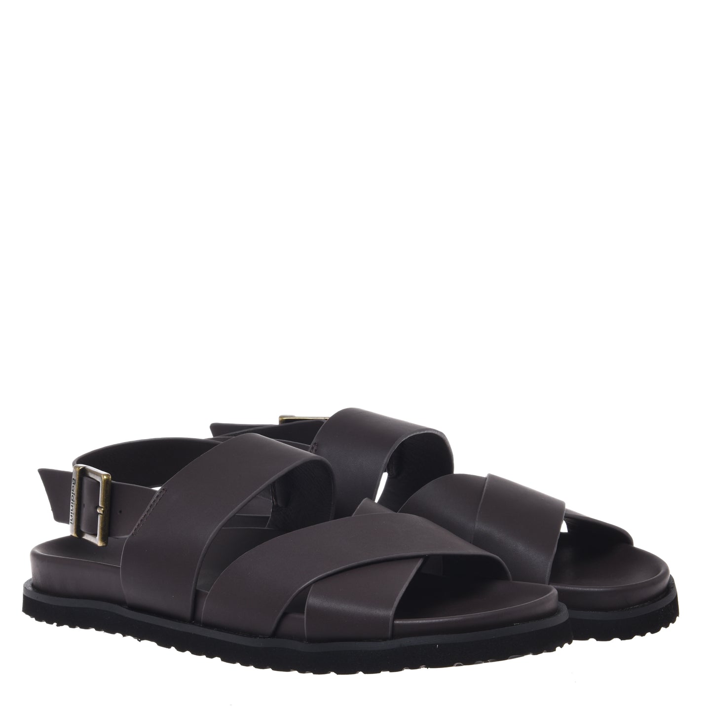 Sandale en cuir marron foncé