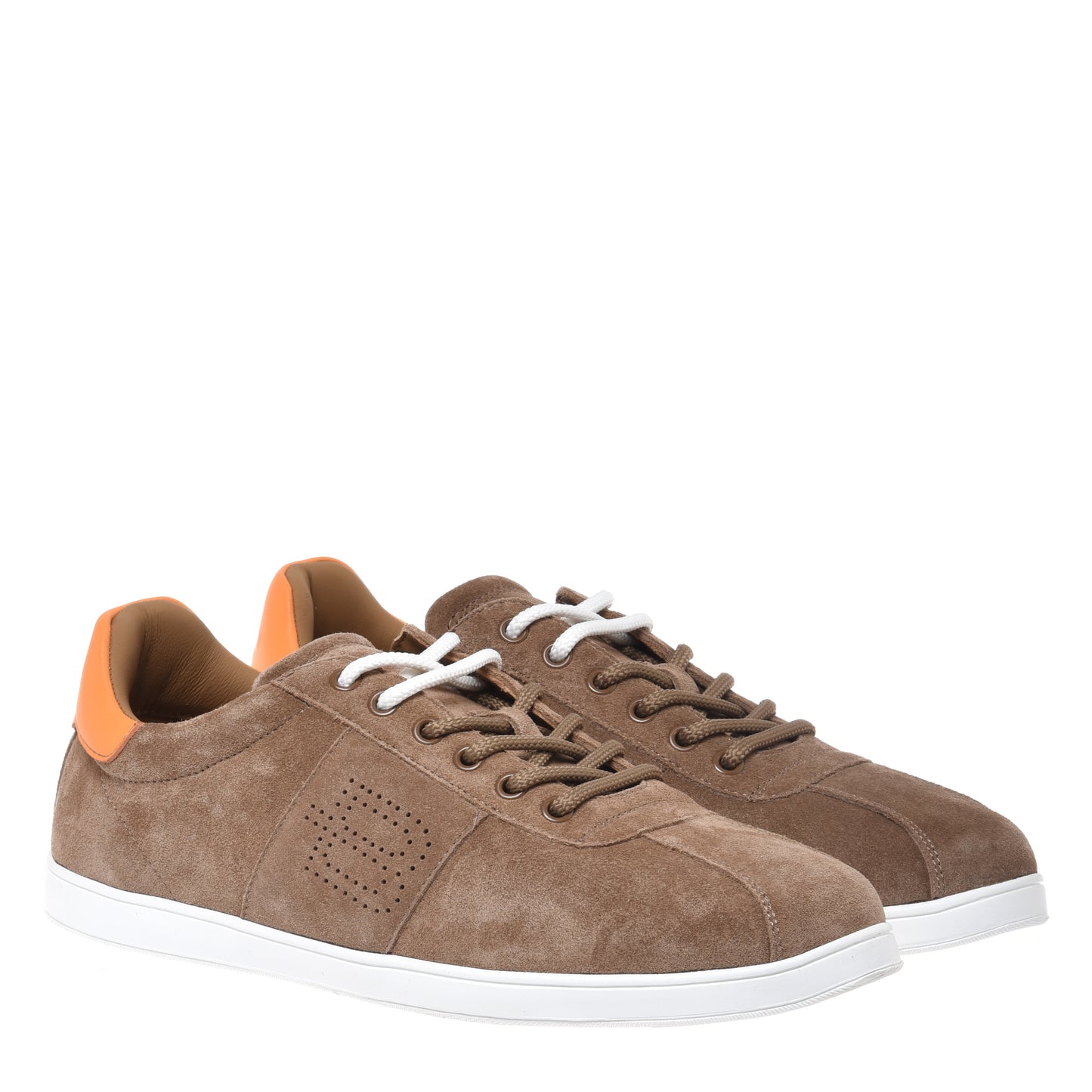 Sneaker en cuir suédé beige