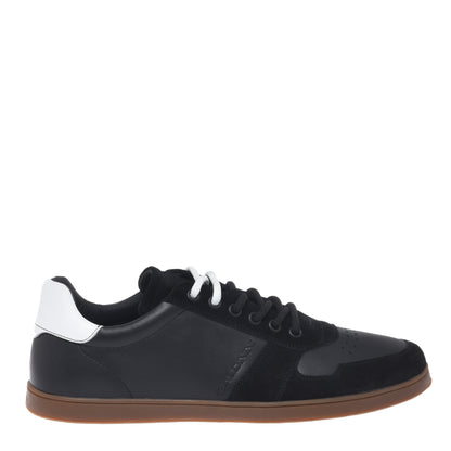 Black suede and leather sneaker
