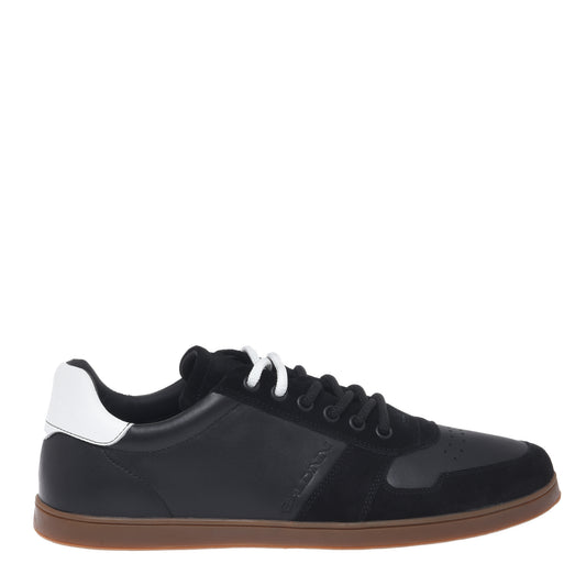Black suede and leather sneaker