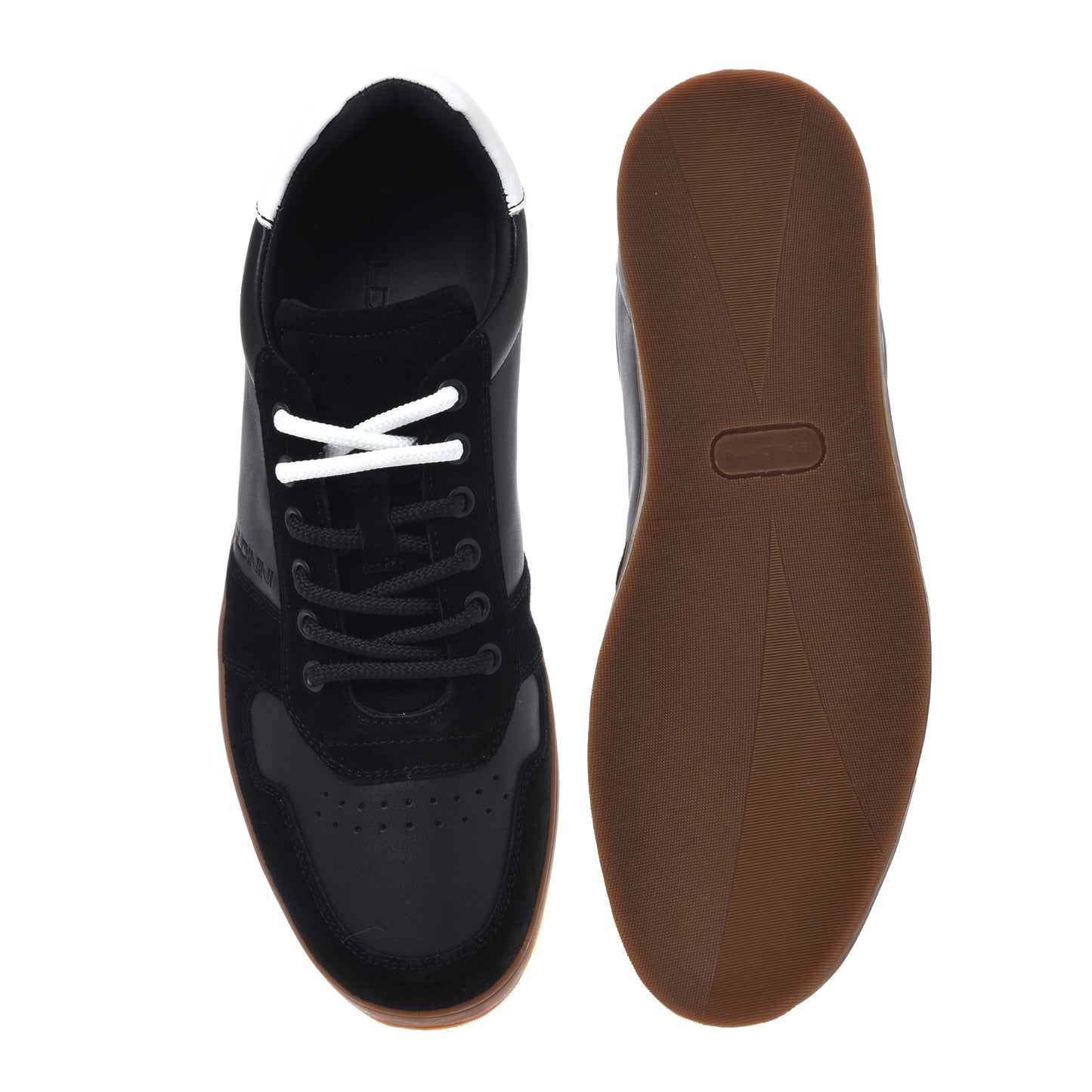 Black suede and leather sneaker