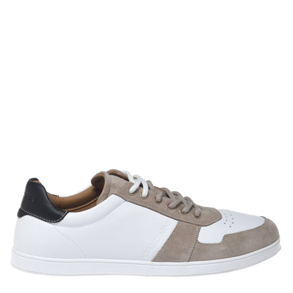 White leather and suede sneaker